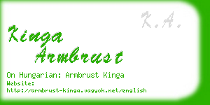 kinga armbrust business card